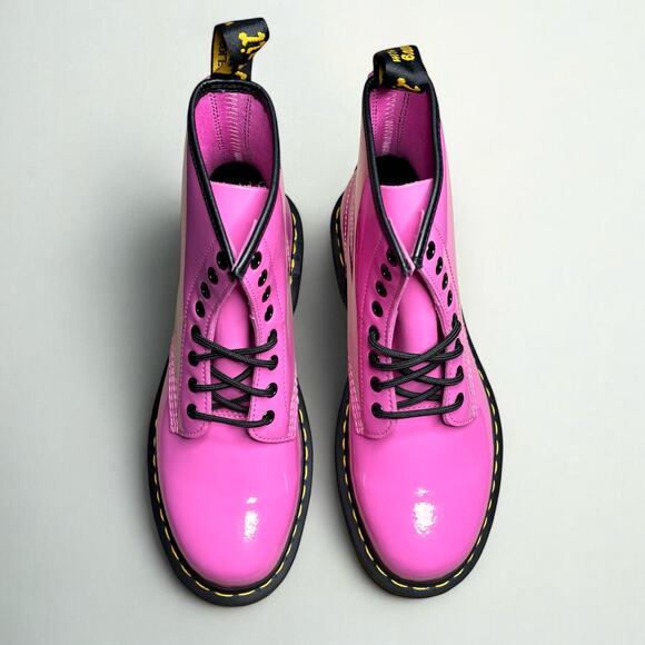 NIB - Dr. Martens Unisex 1460 Patent Leather 8 Eye Boot in Thrift Pink - Picture 6 of 8